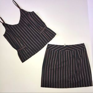 ALEX & ALEX PINSTRIPE MINI SKIRT & SLEEVELESS TOP
